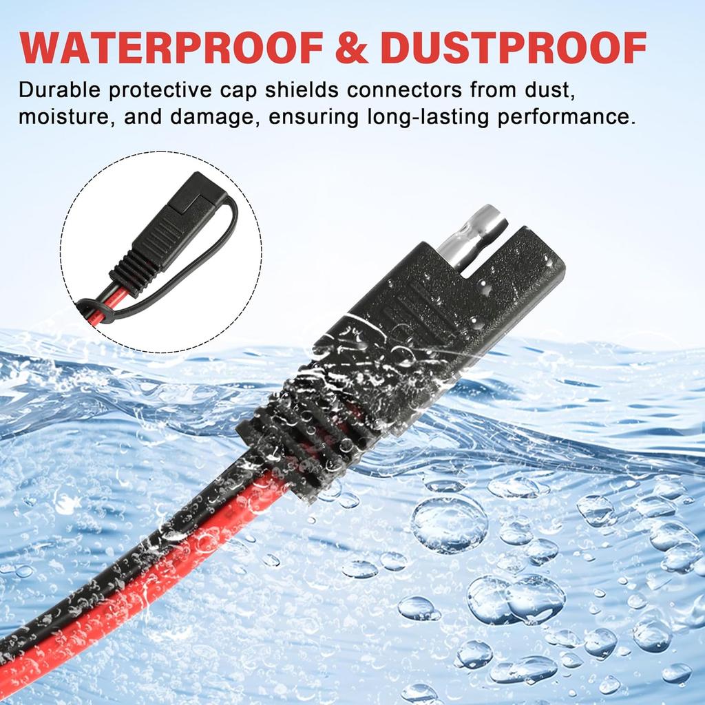 SAE Battery Alligator Clips Wire Harness With On/Off Switch 7.9Ft/2.4M 16AWG, 12V Alligator Clips With Wires For Sprayer Parts, Sprayer Pump, Battery