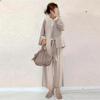2026 Autumn/Winter Wool Knit Cardigan with Bow & Lantern Sleeves