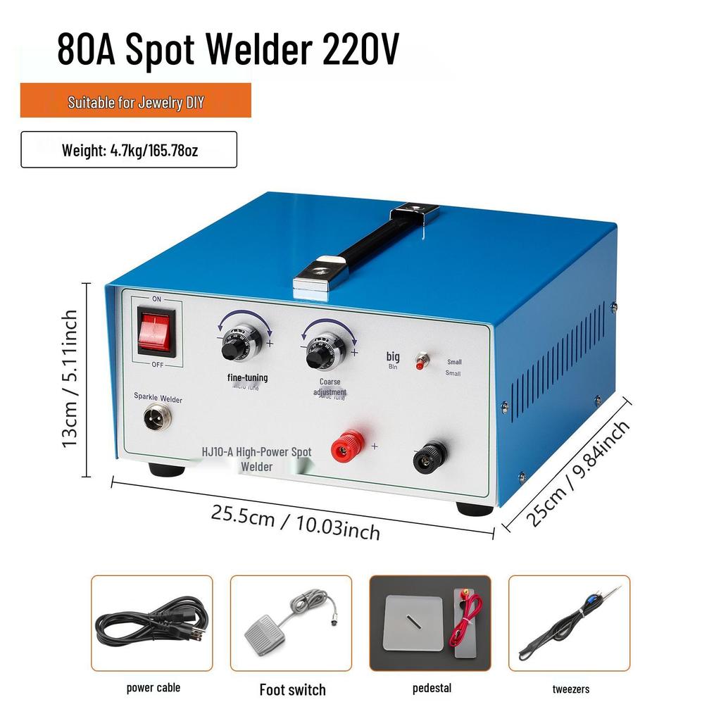 Handheld Gold & Silver Jewelry Spot Welder: 50-80A for Rings, Necklaces & More
