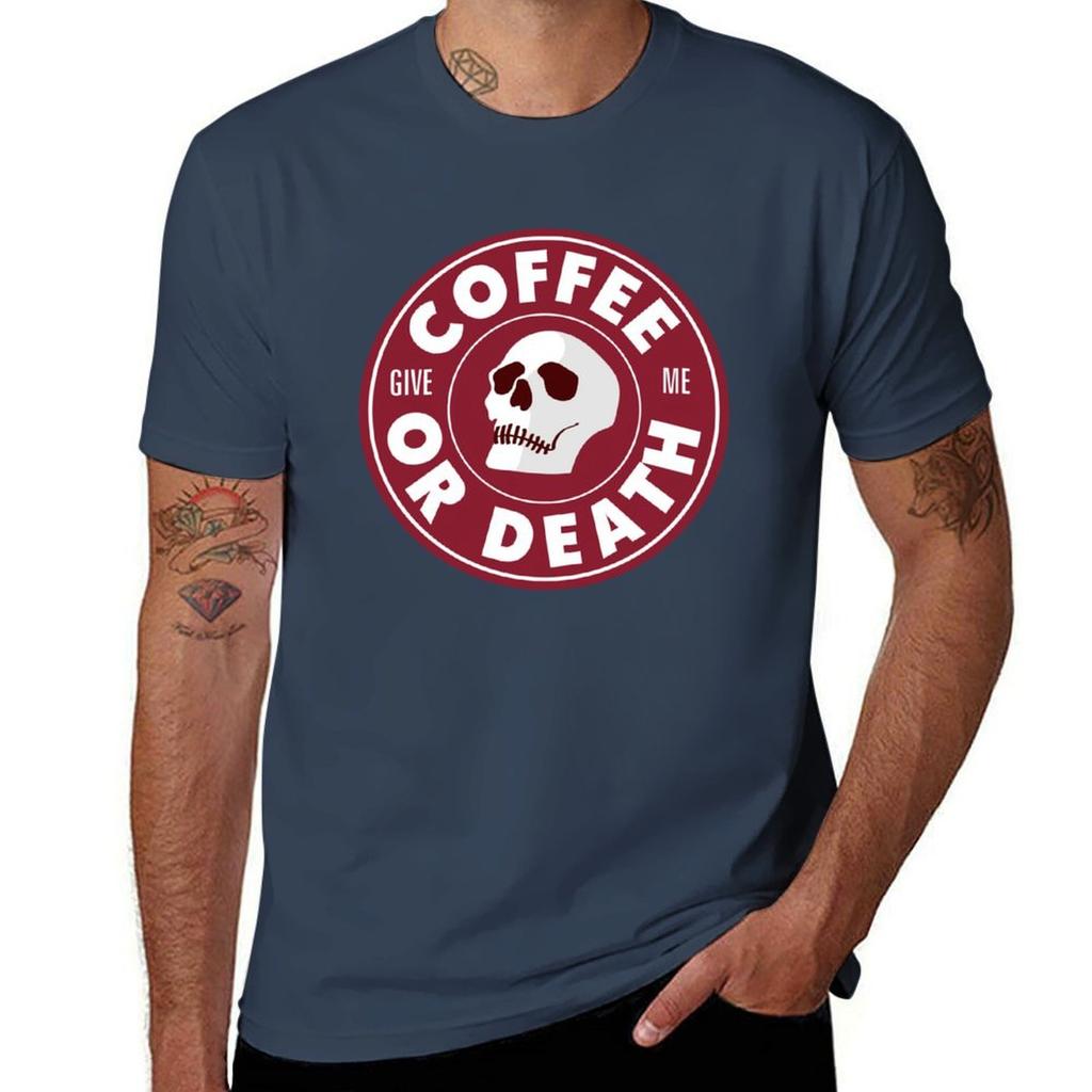 print Death cotton t shirts T-Shirt for Coffee custom shirt or t man