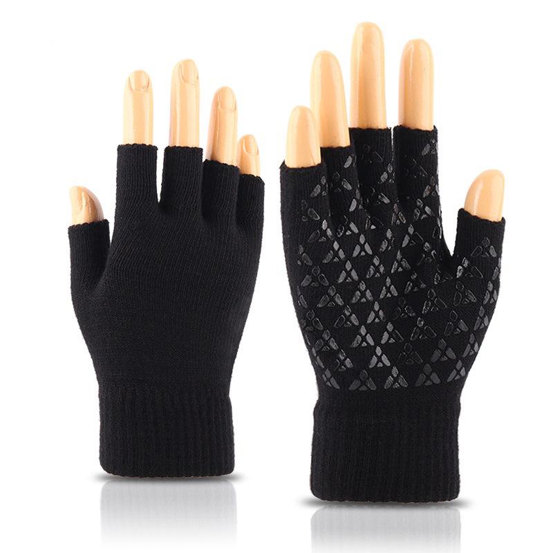 New Half finger Gloves for Men and Women In Autumn and Winter Warm Knitted Yarn Half Finger Gloves To Prevent Cold