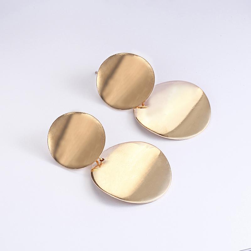 2025 New Unique Metal Drop Earrings Trendy Gold Color Round Statement Earrings for Women New Arrival wing Fashion Zircon
