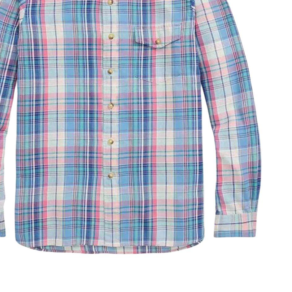 Polo Ralph Lauren Pocket Plaid Single-Breasted Long Sleeve Shirt Classic Edition Men shirts 710971249-001