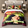 Billie Eilish 3Pcs Bedding Set, Personalized Custom Name Text, 1 Duvet Cover & 2 Pillowcases For Bedroom