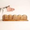 Wall Mounted Boho Wooden Shelves Rainbow Design Geometric Arched Wall Shelves Floating Threaded Multi-Layer
