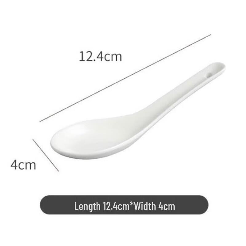 

White Ceramic Flat-Bottom Spoons