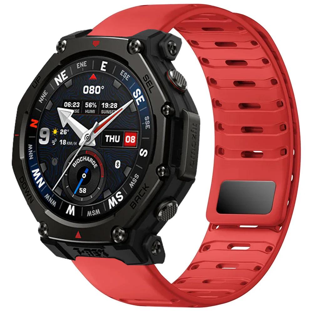 22mm Silicone Sports Strap For Amazfit T-Rex3 Pro 48mm Helio Magnetic Watchband For Amazfit Balance 2 1/Bip 6 5 Bracelet Correa