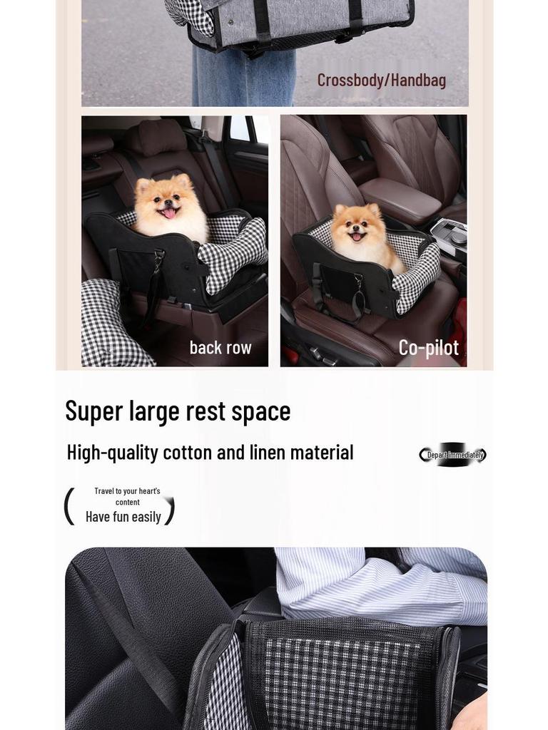 Portable Pet Car Bed & Safety Seat for Dogs and Cats