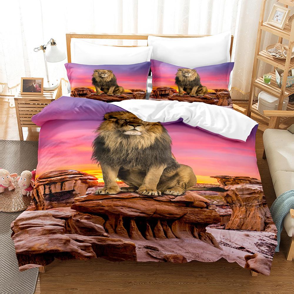 Lion Pattern 3D Three-Piece Set, Digital Printing Three-Piece Set