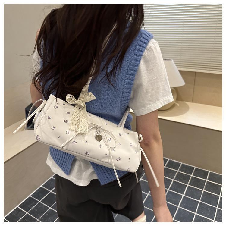 1Pc Spring and Summer Niche Printed Bag Women's New Commuter Versatile Shoulder Underarm Bag Fashionable Portable Baguette Bag