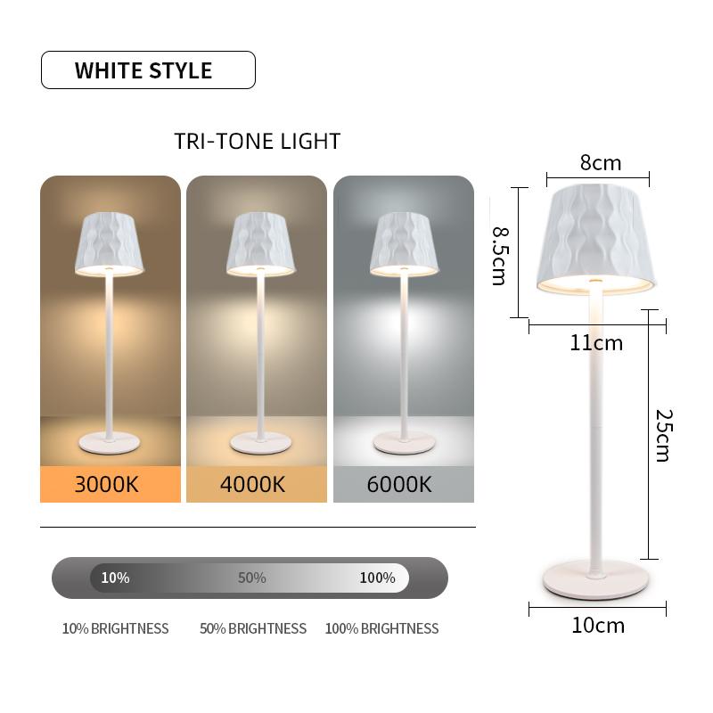 3 Colors Desk Lamp Rechargeable Desktop Night Light Touch Dimming Bedside Lamps Dining Table Light For Hotel Bar Cafe Mood Light