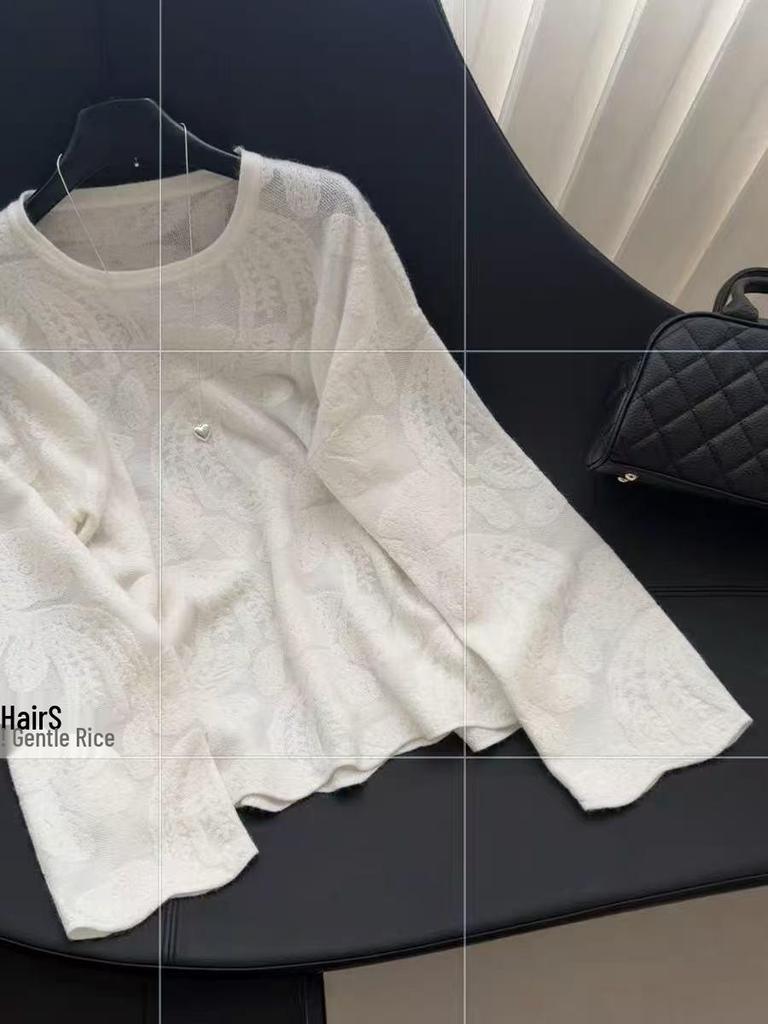 2026 Retro Cashew Embroidery Suit Skirt & Loose Wool Sweater - Women's Artistic Style