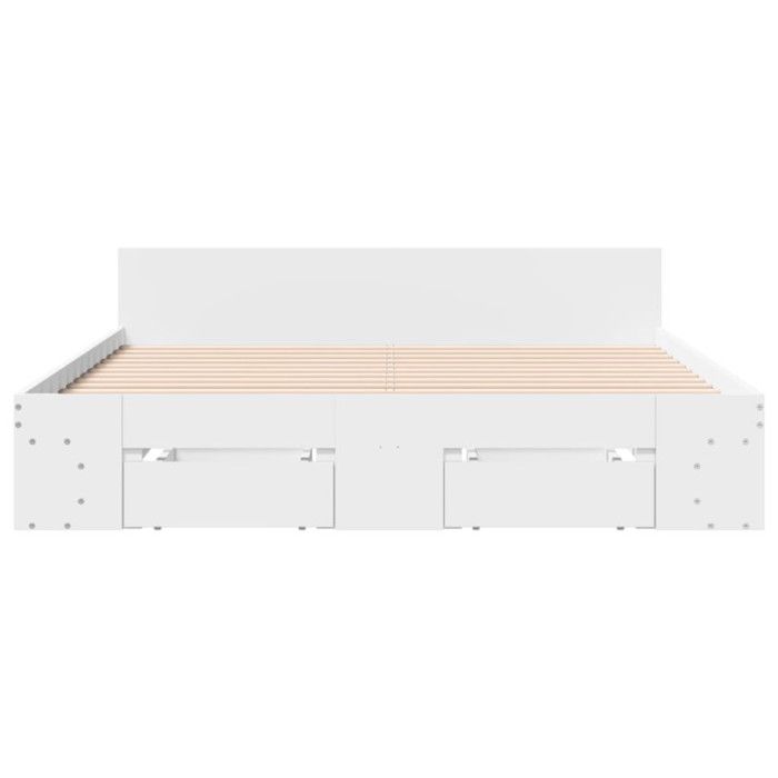 VidaXL Bed Frames with Drawers White 140x200 Cm Engineered Wood, Bed, Storage Bed, Double Bed Frame, Double Bed 3280748