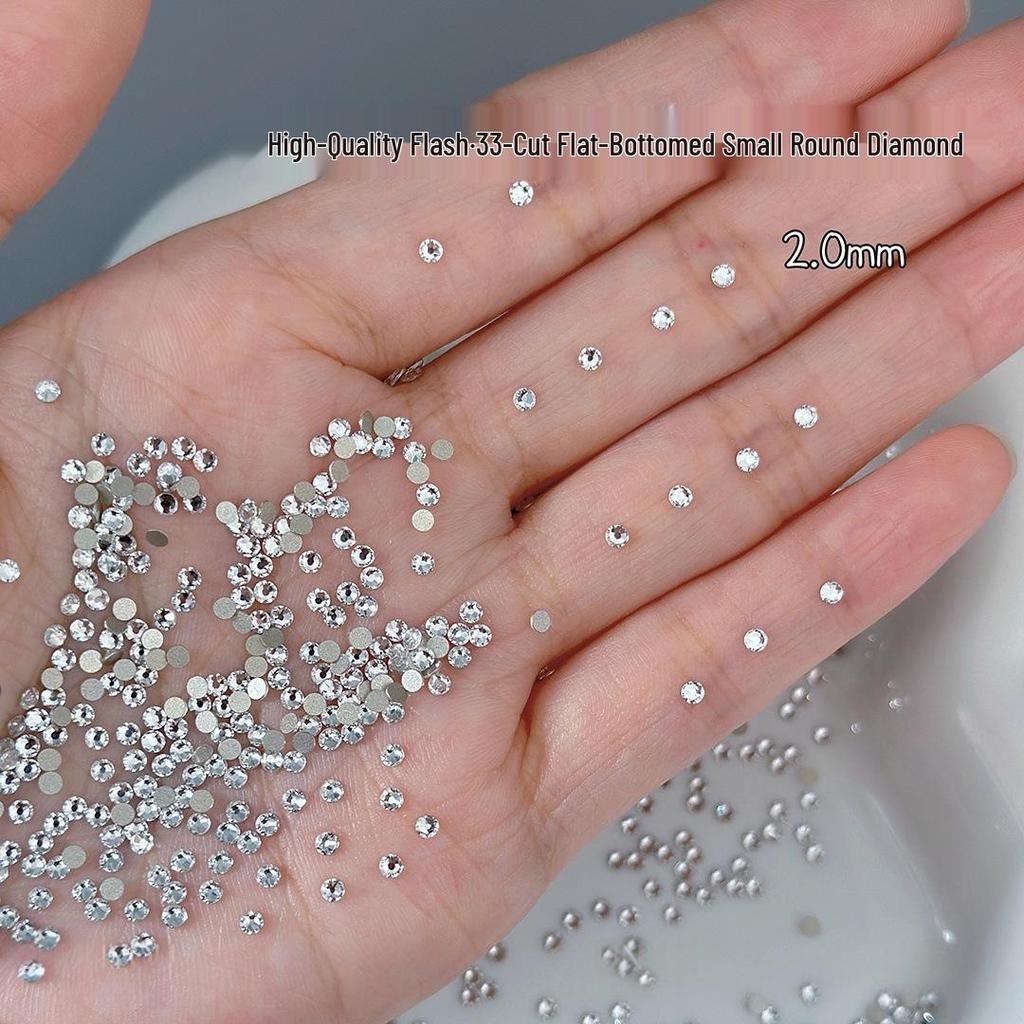 High-Quality Mini Flat-Bottom Rhinestones: Super Flash 33-Cut K9 Nail Art Decorations