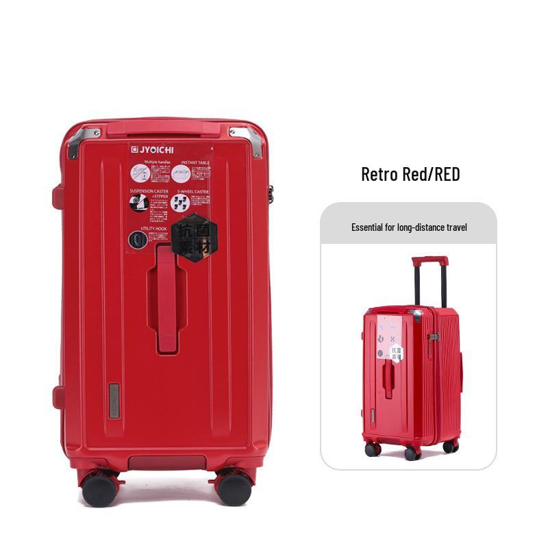 32-Inch Large Capacity Durable Leather Trolley Case with Combination Lock for Men & Women