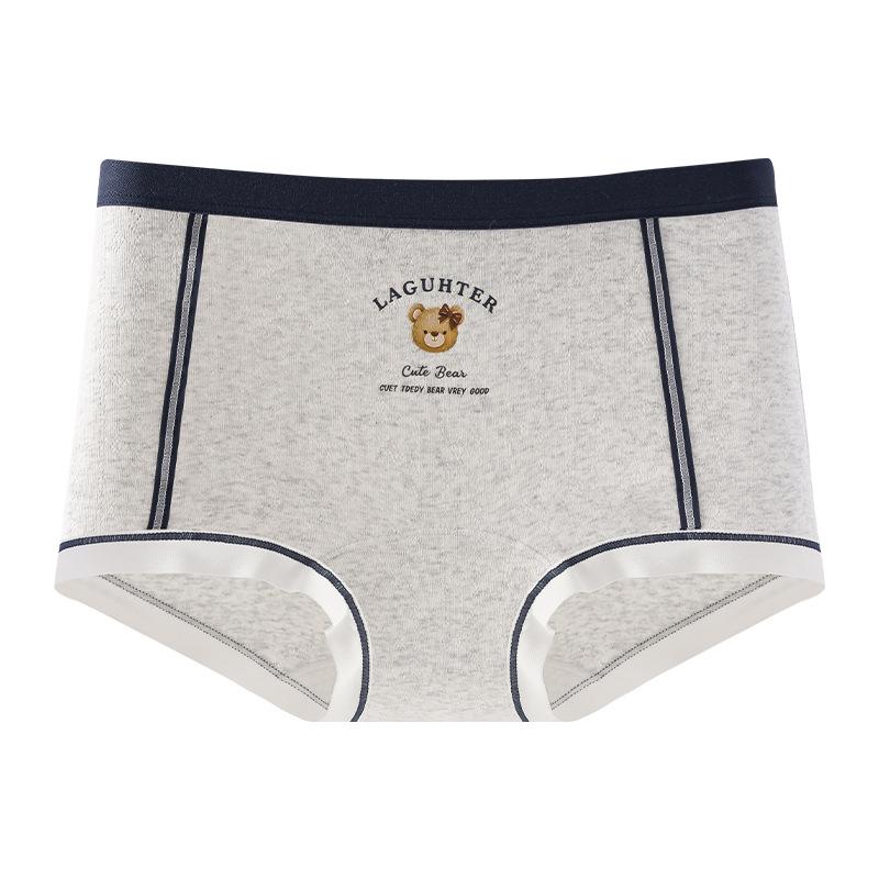 

Женские весенне-осенние хлопковые удобные трусы-слипы с высокой эластичностью, 10A антибактериальные, со средней посадкой и плоским углом 2XL светло-серый