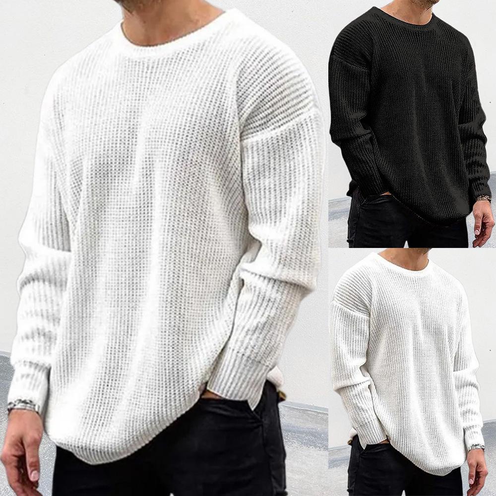 2025 Winter New Solid Color Round Neck Long Sleeve Pullover Sweater