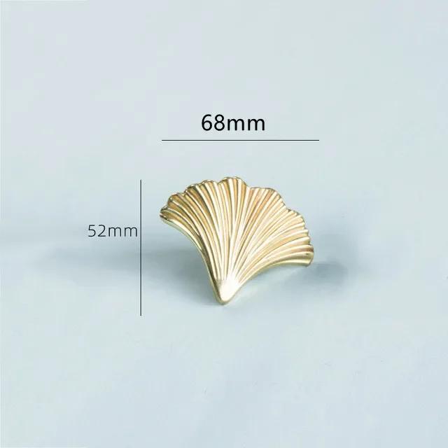 Ginkgo Leaf Brass Cabinet Door Handle Creative Personality Solid Wardrobe Nordic Gold Drawer Cabinet Handle Home Hardware