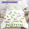3pcs Custom Name Animals Bedding Set Duvet Cover Closure Includes 1 Duvet Cover & 2 Pillowcases, Soft and Comfortable for All Seasons.