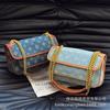 Denim bag women's summer 2025 new fashion niche design messenger bag high-end chain shoulder small square bag