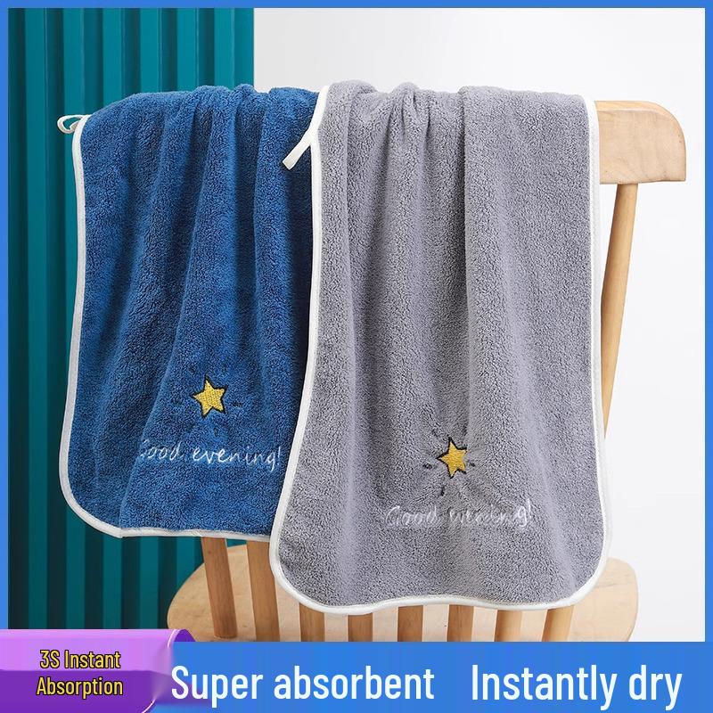 Quick-Drying Absorbent Coral Fleece Towel: Soft, Lint-Free Bath, Face, and Hair Towel