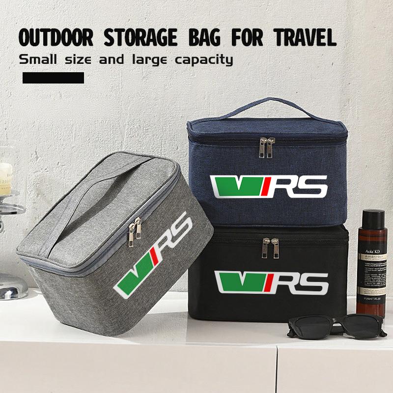 AAABS1 Large Capacity Car Logo Toiletry Bag Travel Storage Box Auto Accessories For Skoda Fabia Kamiq Superb Scala Enyaq-iV MK3 VisionS
