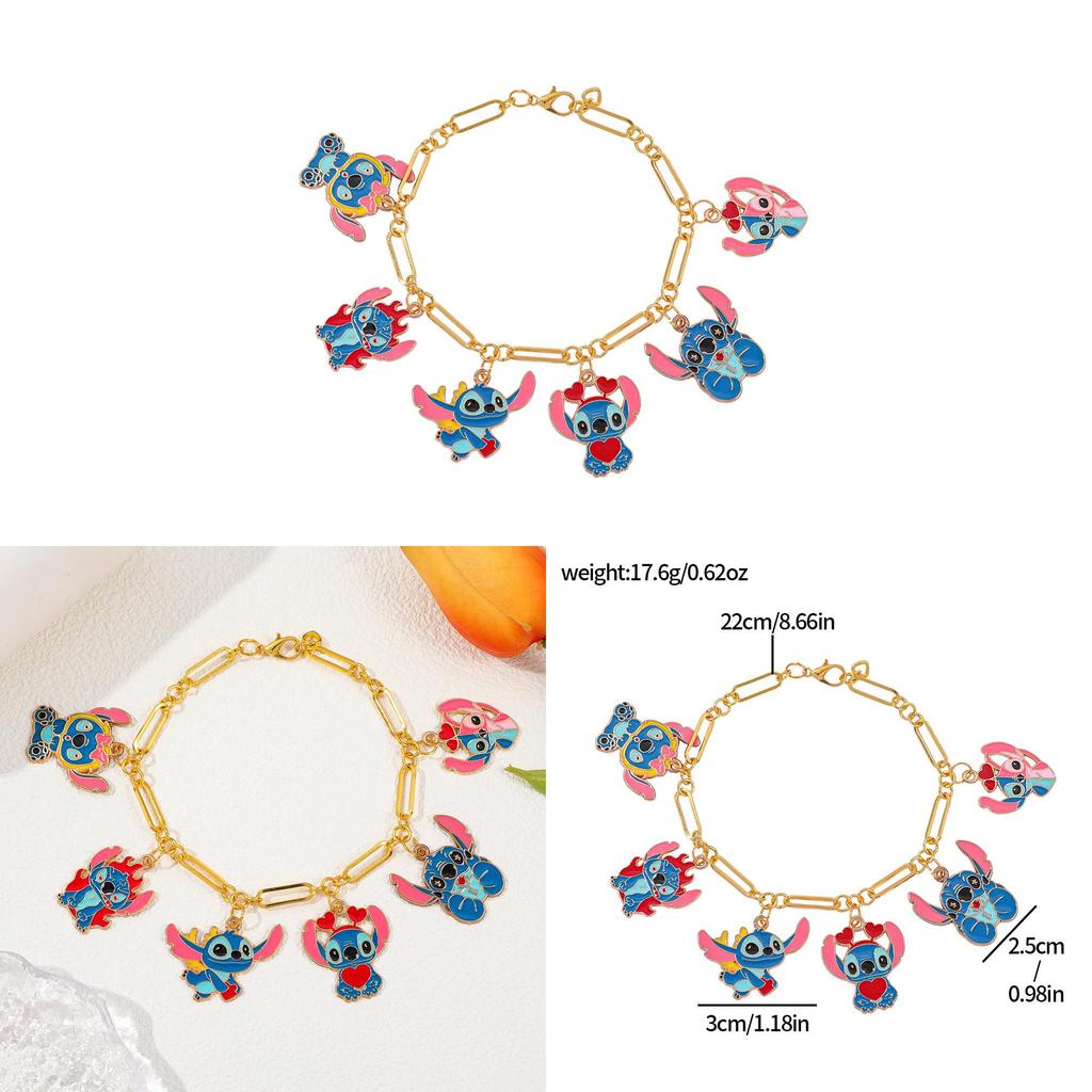 Stitch Cartoon Charm Armband Für Mädchen Mit Zinklegierung Finish Perfekt Als Freundschaftsgeschenk
