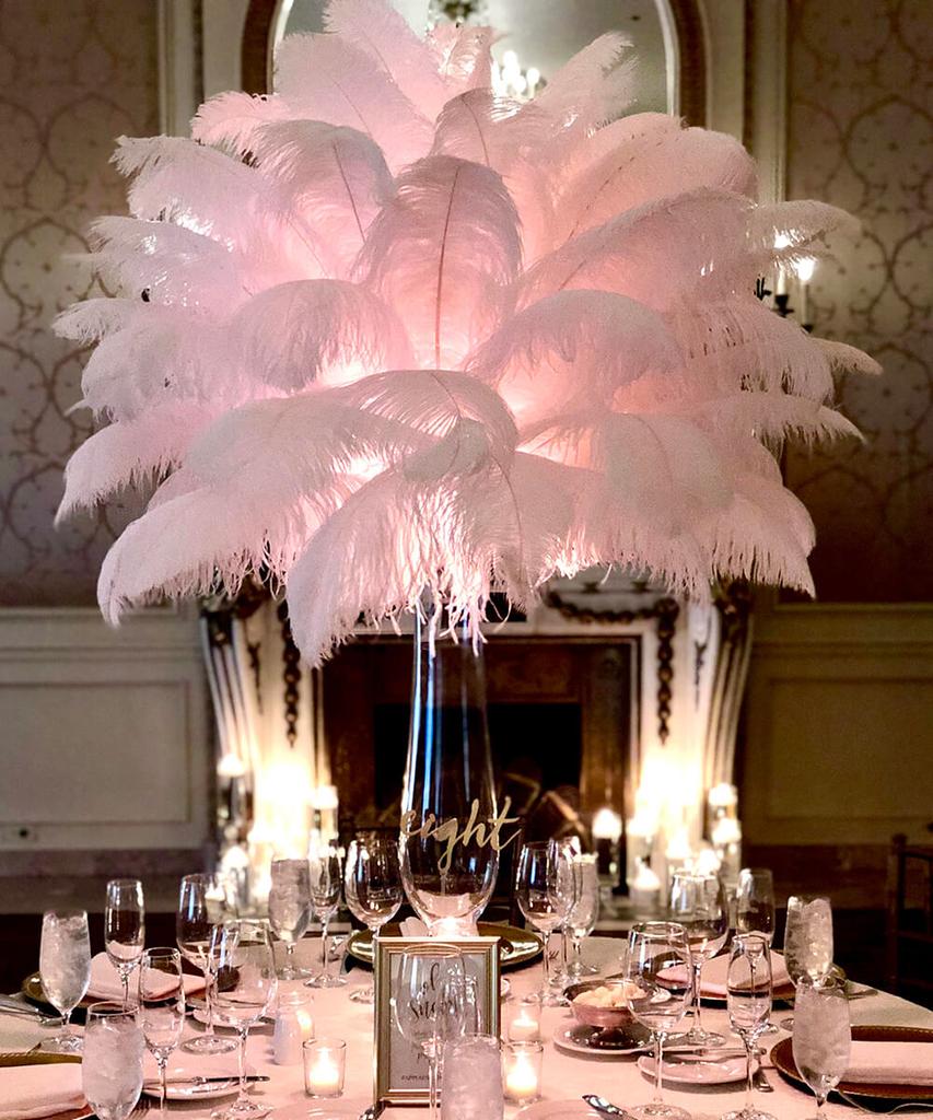 10Pcslot Natural Long Ostrich Feather Bulk 40-65CM16-26inch for Wedding Party Dining Table Center Vase Decor Home Lamp Feather