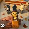 LED Light Stress Relief Toy Fidget Sound-producing Toy Animal Clicker Keychain  For Adults