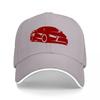 Red Sports Car Logo Black Baseball Cap with White Trim Classic Adjustable Fit for Automotive Enthusiasts and Streetwear Fans