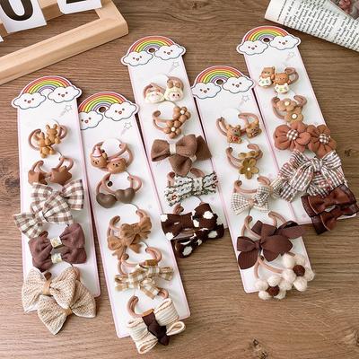 Cute Cartoon Flower Bow Children Small Scrunchie Baby Girl Kid Elastic Hair Rubber Bands Accessories Tie Hair Rope Headwear