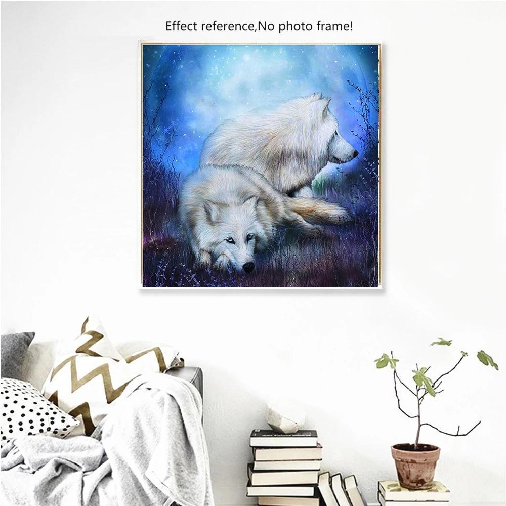 Diamond Painting Wolf Full Drill Square Handicraft Kit 5D Diamond Embroidery Animal Snow Needlework Handmade Gift