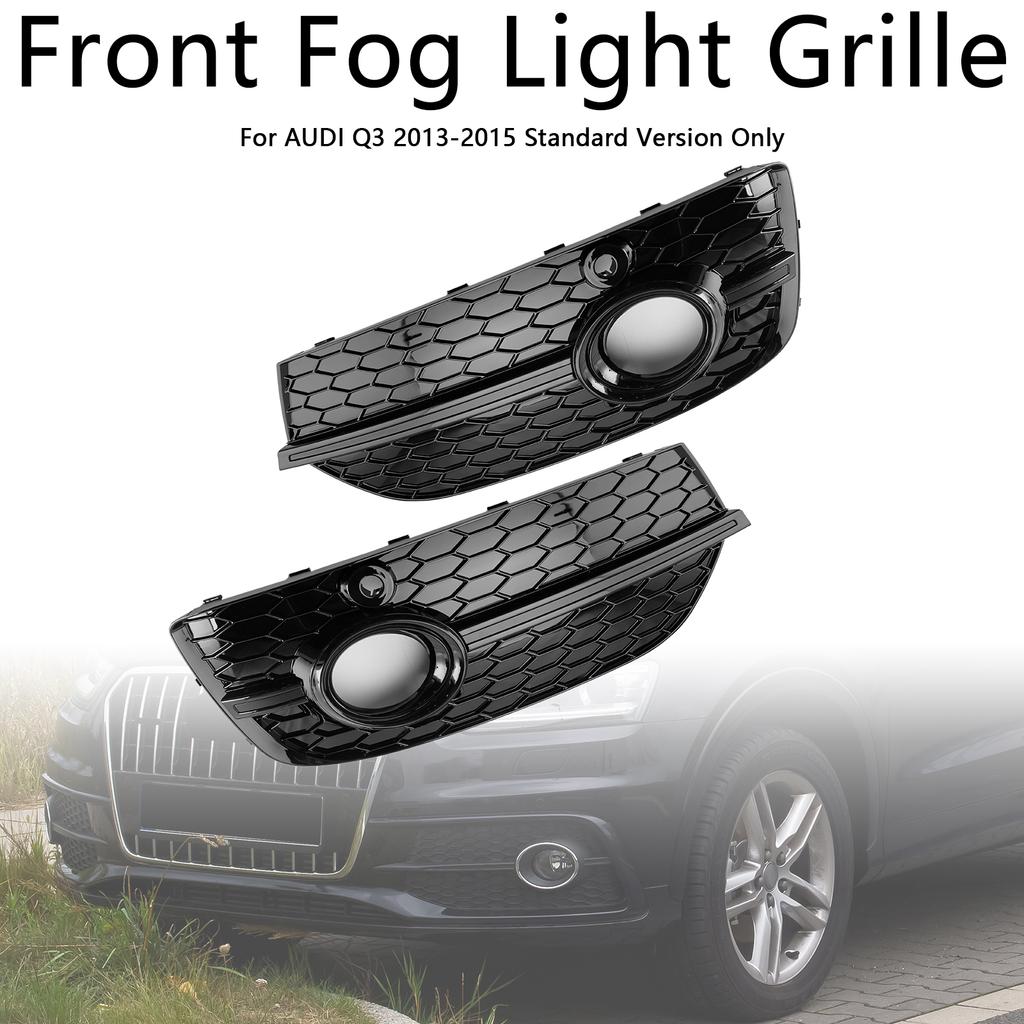 RSQ3 Style Honeycomb Front Fog Light Covers Fit Q3 2013-2015 Gloss Black