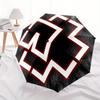 Abstract Red and White Patterned CoasterUmbrella, Portable 3-Fold Compact Umbrella for Men & Women Gift