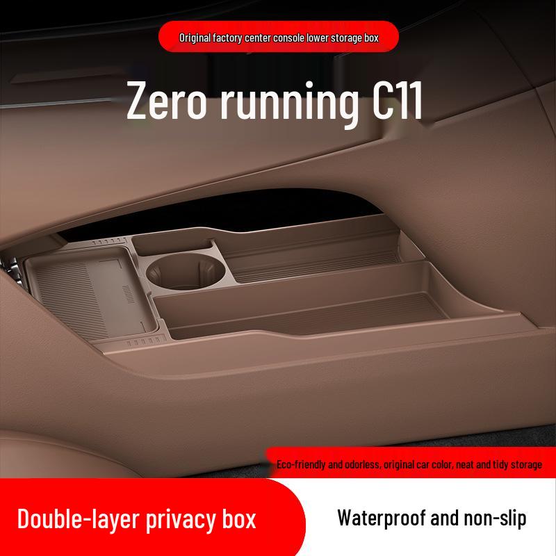 Leapmotor C11 Center Console Silicone Storage Box - Fits 26 Models, Multipurpose Double-layer Design