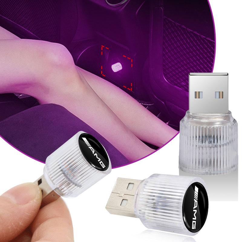 AABIG1 LED Car Atmosphere Lights Auto Interior Decoration Accessories Stickers For Mercedes Benz C200 C300 A160 180 B200 W108 W124 W126