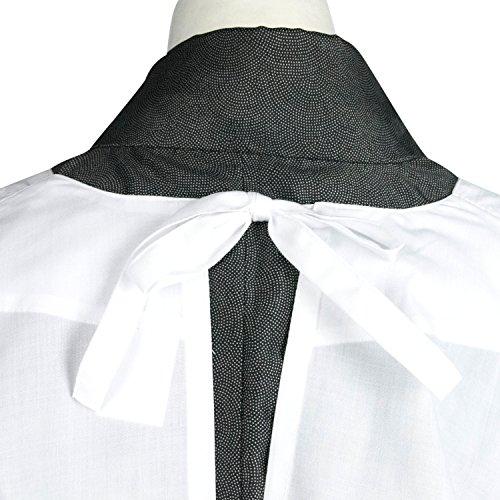 [KYOETSU] Japanese Kimono, White, Long Sleeves, Kappogi (Length 85cm, White, Size L)
