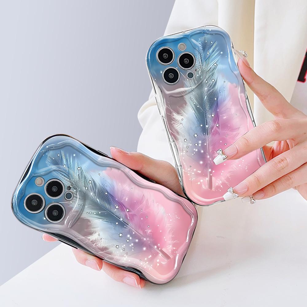 Cute Cartoon Pattern Cream Texture Casing Wavy Edge Soft Silicone Cover Phone Case for Vivo