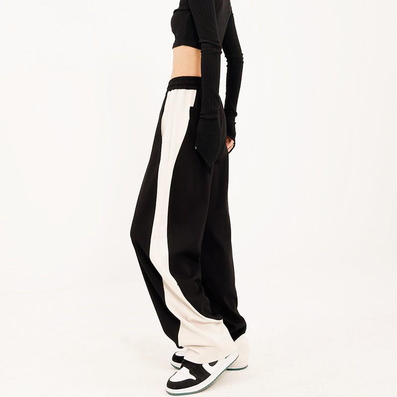 

Unisex Spliced Wide-Leg Harem Sweatpants - Casual, Loose Fit for Spring & Autumn L абрикосовый