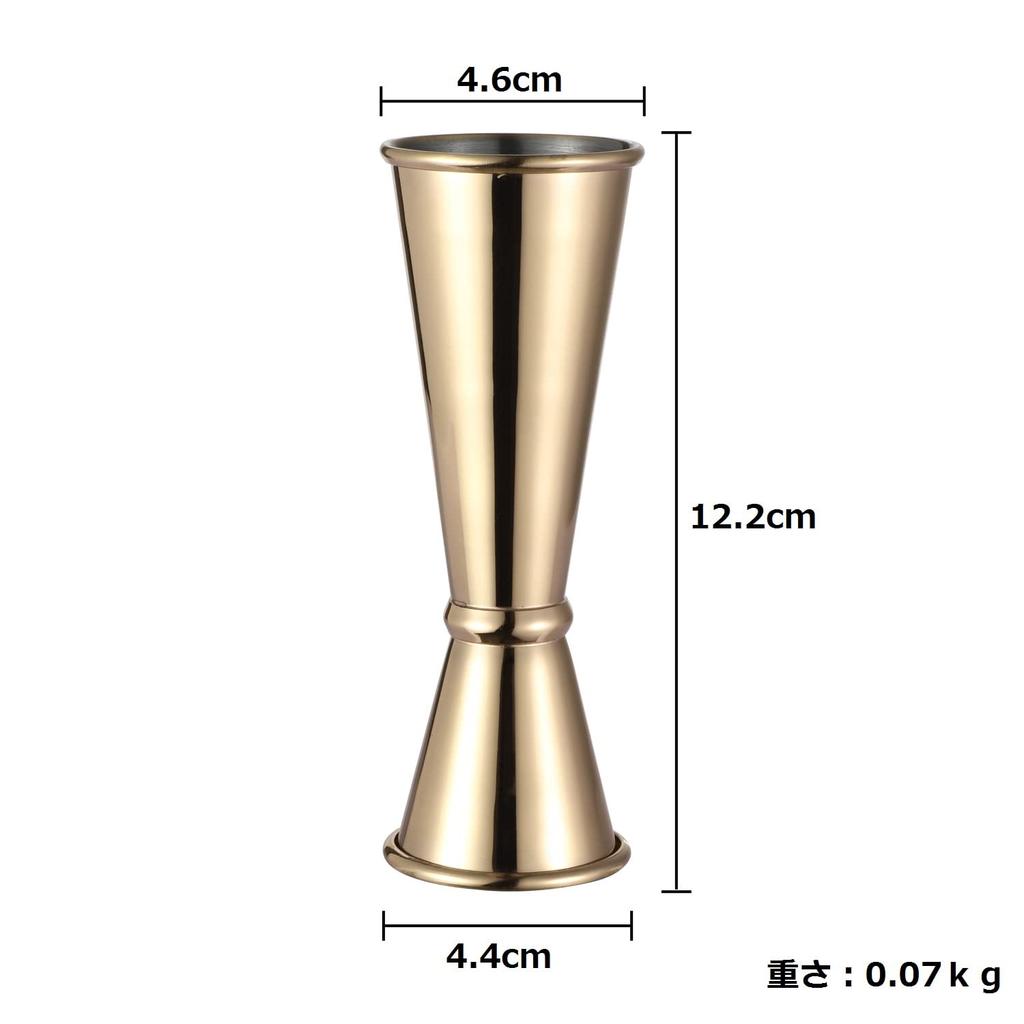 Jigger Cup 30ml60ml (1oz2oz) Cocktail Measuring Cup with Measurement Markings, Stainless Steel, One-Piece Design, Whiskey Scale, Lightweight, Double