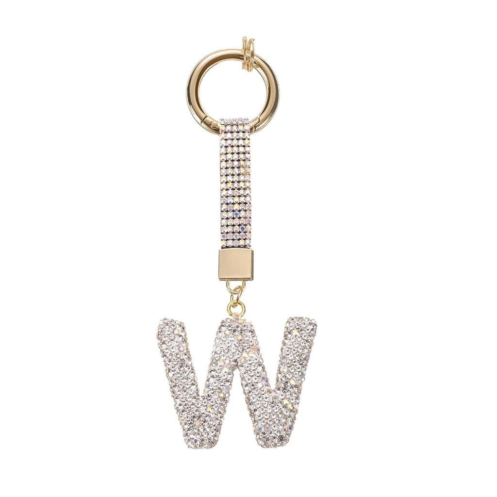Personalized Alphabet Keychain with Sparkling Rhinestones Durable Alloy Jewelry Accessory for Fashionable Daily Use