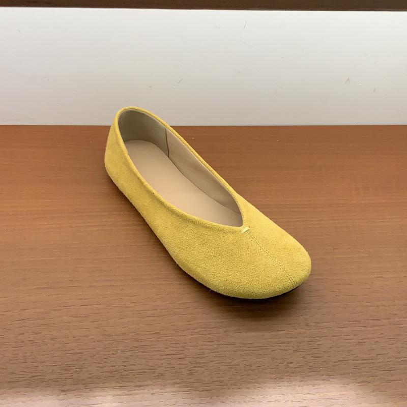 2025 summer retro matte suede flat-soled beanie shoes versatile comfortable soft-soled shoes candy women's single shoes ladyshoes