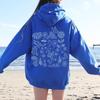 2025 Women's European Fit Drop Shoulder Ribbed Print Hoodie
