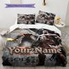 Name Custom God of War Pattern Bedding Set Quilt Cover Pillowcase Home Decor Gift (1 * Duvet Cover + 2 * Pillowcase, Without Core)