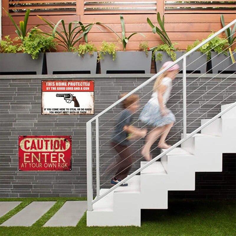 Warnung Metallschild Vintage Plakette Metall Vorsicht Bereich 51 No Trespassing Retro Garten und Hof Vorsicht Blechschild Garage Park Dekor