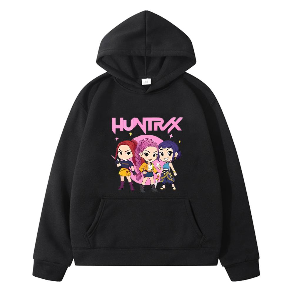Autumn hoodies kpop demon hunters print Fleece sweatshirt  Jacket Cartoon pullover y2k sudadera anime hoodie kids clothes girls