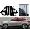 Glossy Black Silver Carbon Pillar Post Fit For  Skoda Karoq 2017-2022 2021 2020 2019 Door Window Column BC Trim Sticker Cover