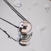 European and American Ins Necklace, Steel-colored Stainless Steel Wax Rope Pulling Ball Pendant Necklace Necklace Special for