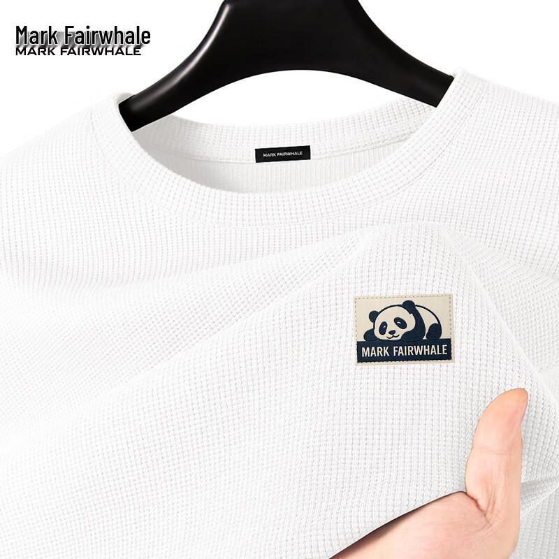 Mark Fairwhale Men's Panda Print Waffle Knit Long-Sleeve T-Shirt