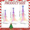 3Pcs Acrylic Christmas Tree Decorations Mini Xmas Ornaments Desk with Star Topper for Fireplace